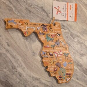 Florida Shaped Bamboo Cutting/Serving Board